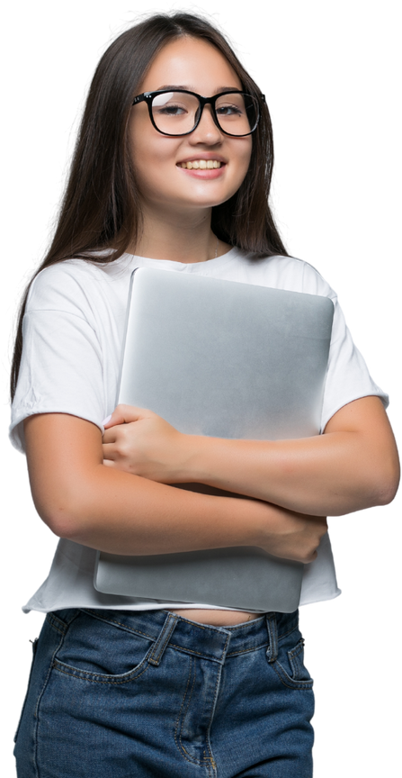 Female College Student with a Laptop